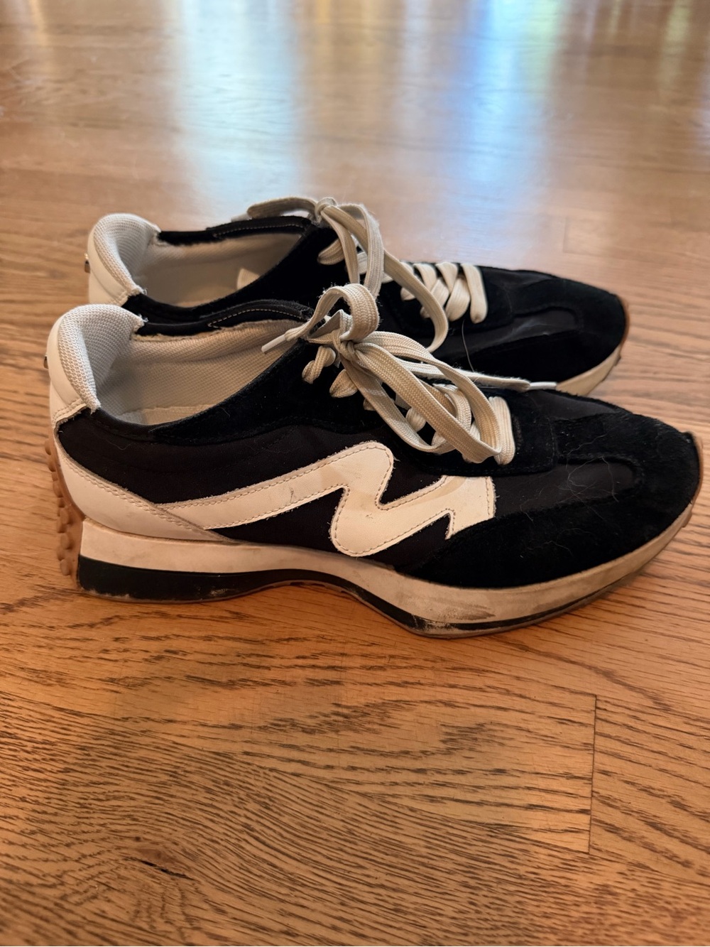 Steve Madden Black and White Lace-Up Sneakers
